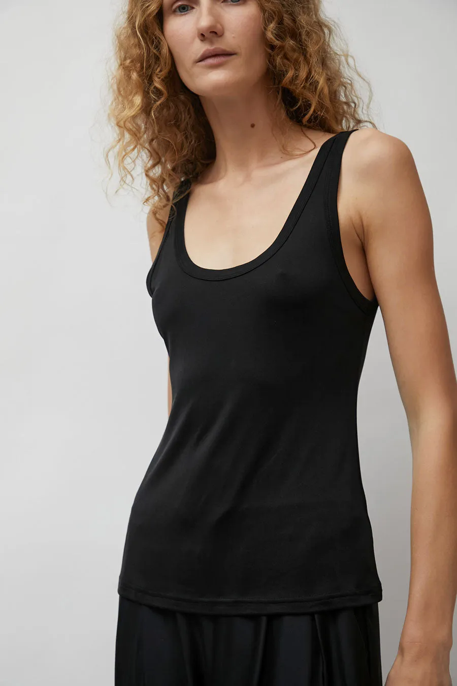 Silk Laundry Jersey Scoop Tank in Black sold by No. 6 product image thumbnail 3
