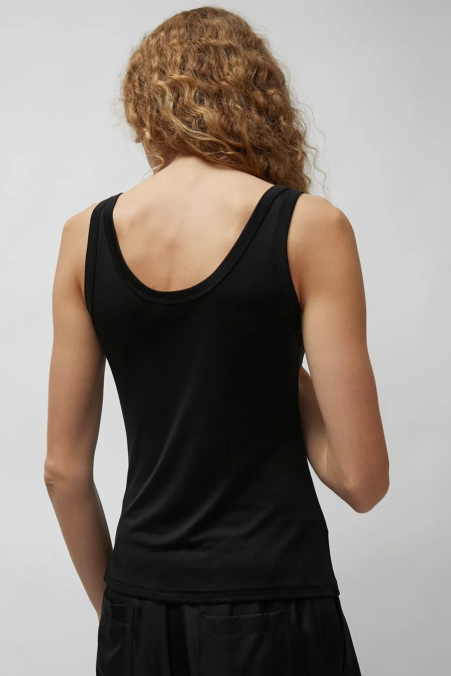 Silk Laundry Jersey Scoop Tank in Black sold by No. 6 product image thumbnail 5