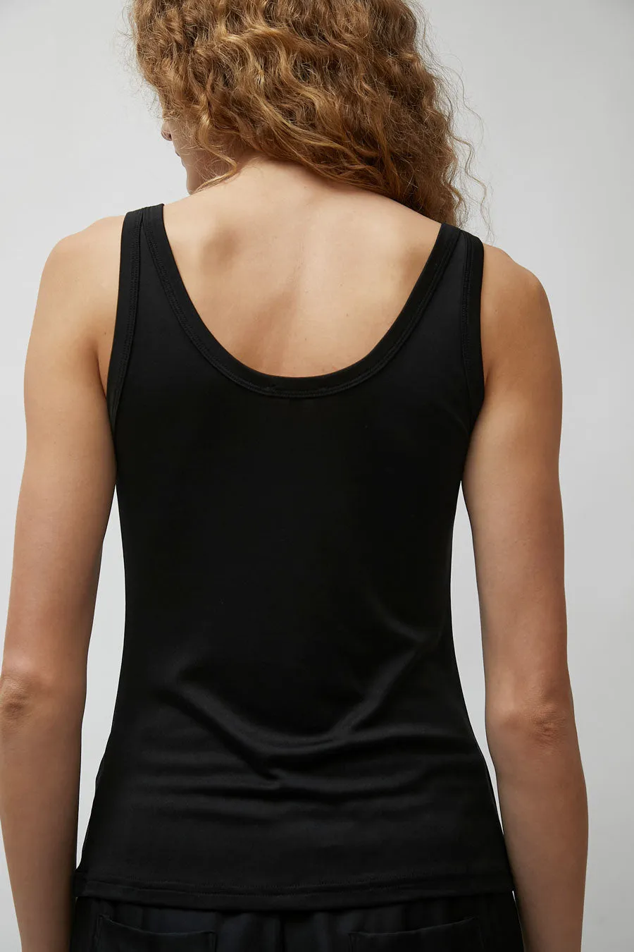 Silk Laundry Jersey Scoop Tank in Black sold by No. 6 product image thumbnail 2