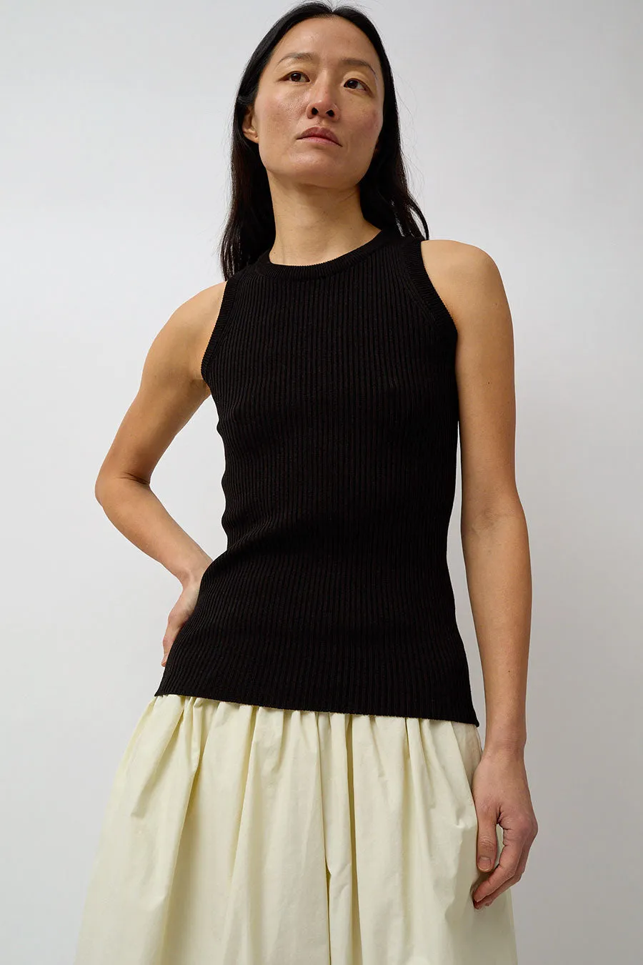 Mijeong Park Ribbed Knit Tank in Black sold by No. 6