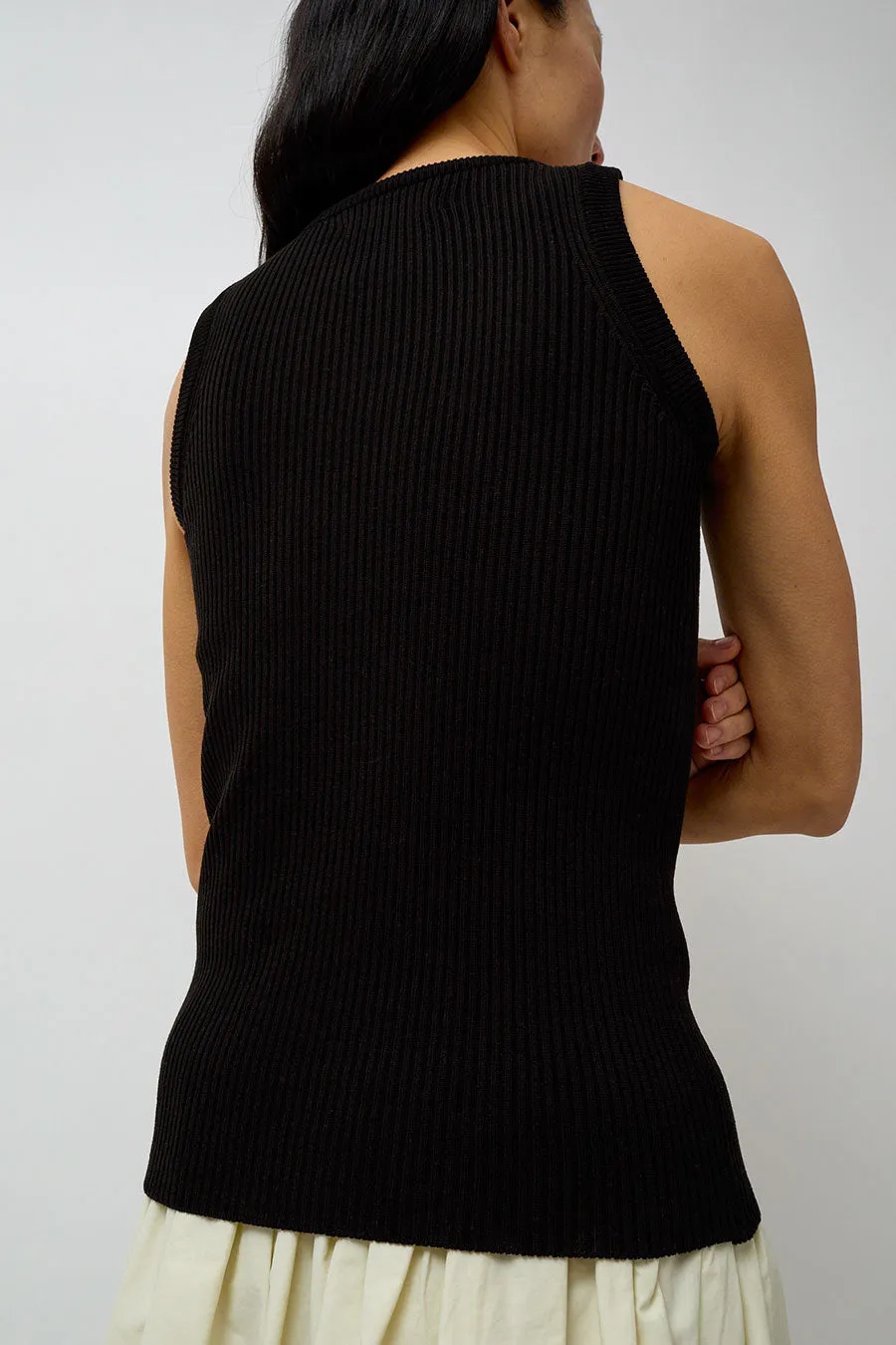 Mijeong Park Ribbed Knit Tank in Black sold by No. 6 product image thumbnail 5