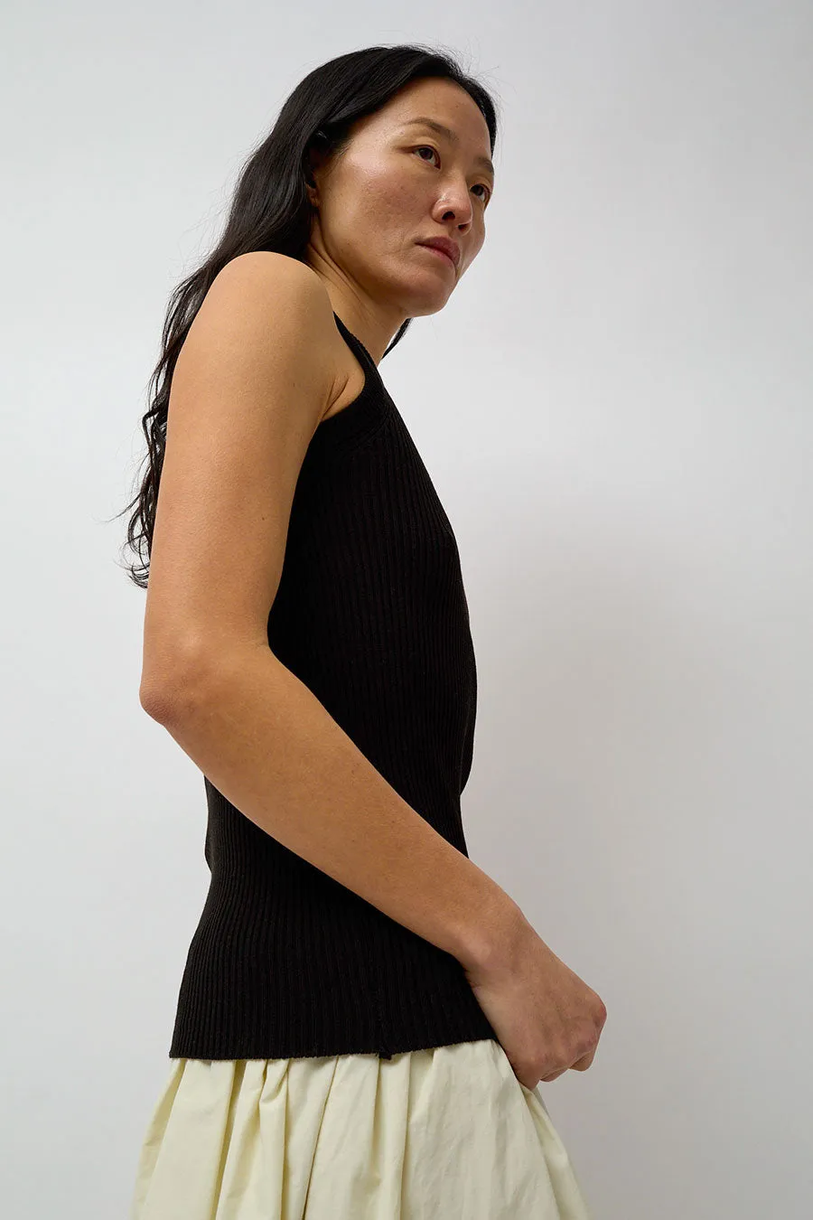 Mijeong Park Ribbed Knit Tank in Black sold by No. 6 product image thumbnail 3