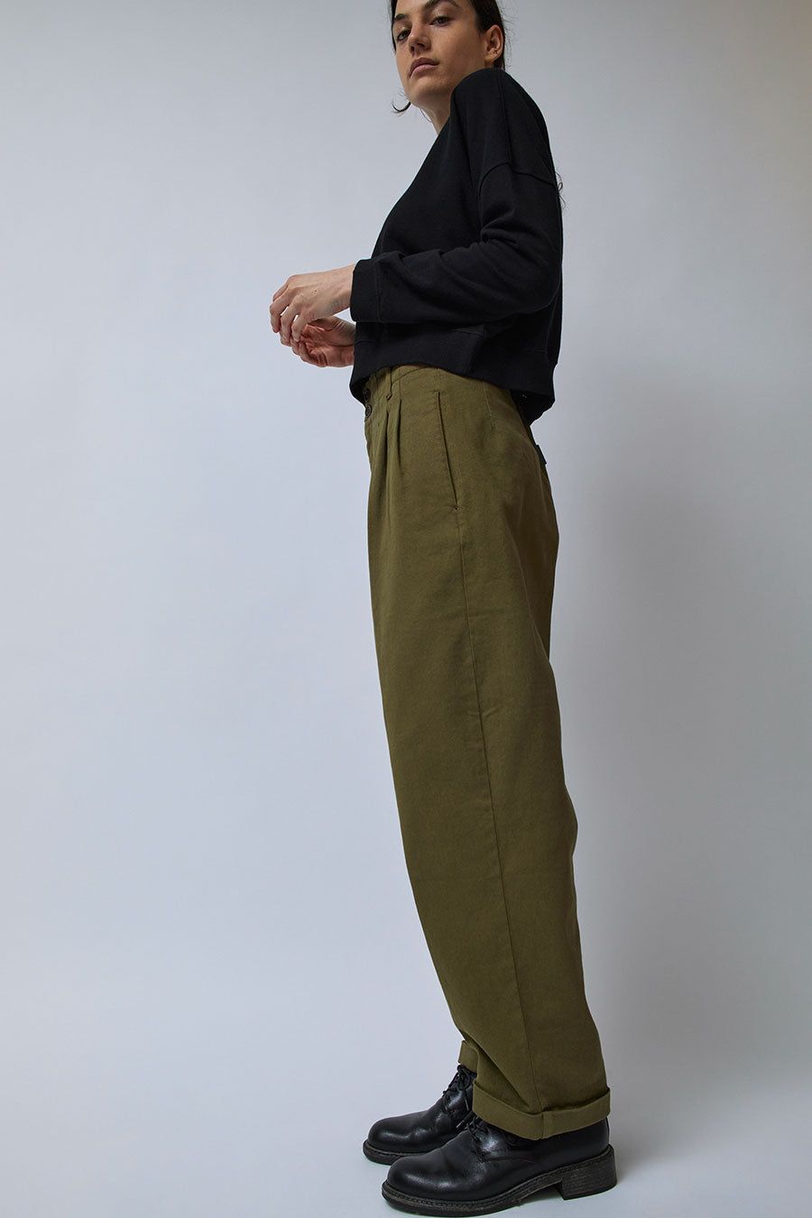 YMC Keaton Trouser in Olive sold by No. 6 product image thumbnail 5