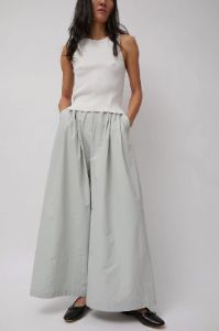 【BOHEMSEO】FOLDED WAIST SHIRRING PANTS [関税・送料込み] Amomento Shirring Banding Pants in Light Grey | Parallel