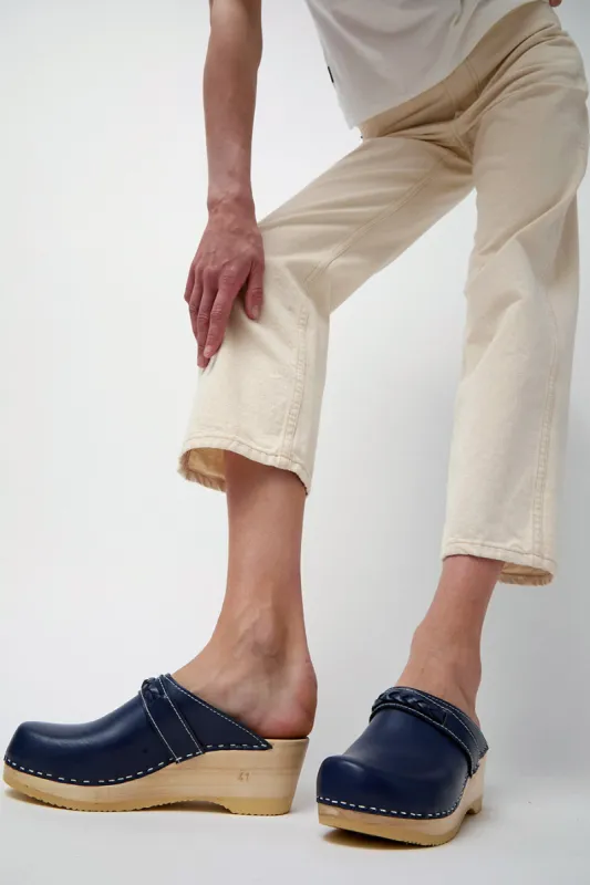 No.6 Bridget Clog on Mid Wedge in Ocean sold by No. 6