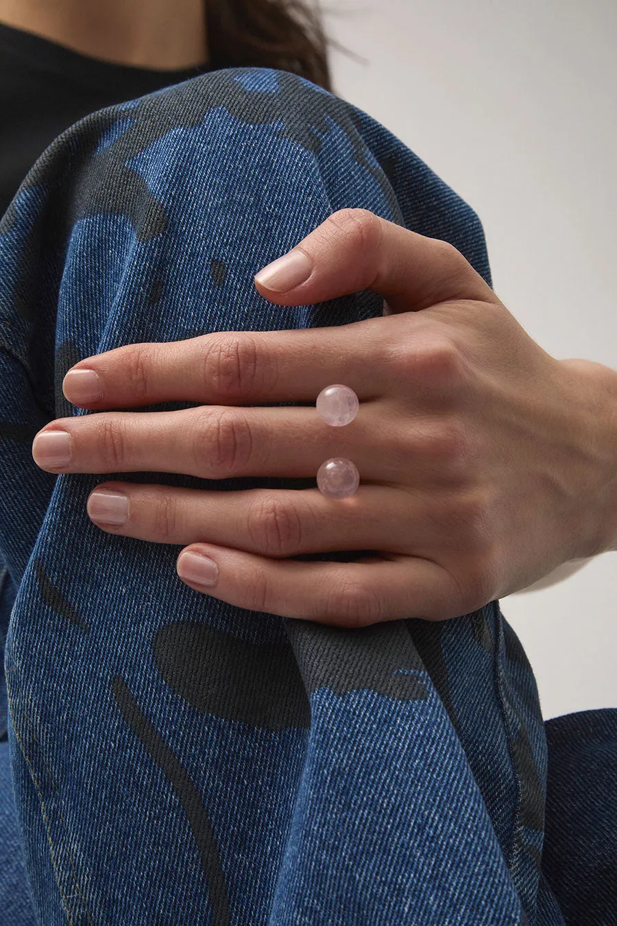 Saskia Diez Sling Ring in Rose Quartz sold by No. 6 product image thumbnail 2