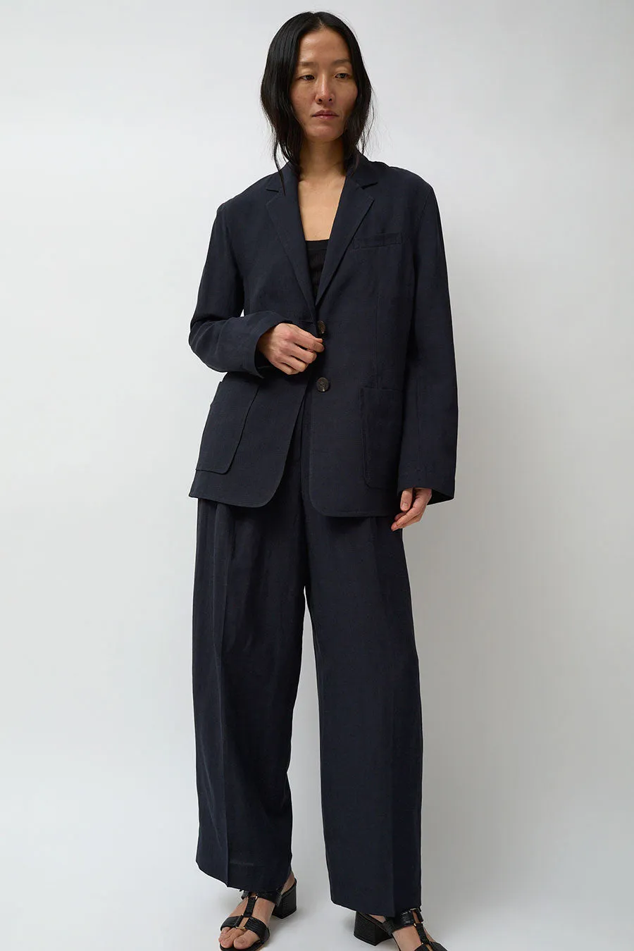 Mijeong Park Linen Blend Jacket in Navy sold by No. 6 product image thumbnail 5