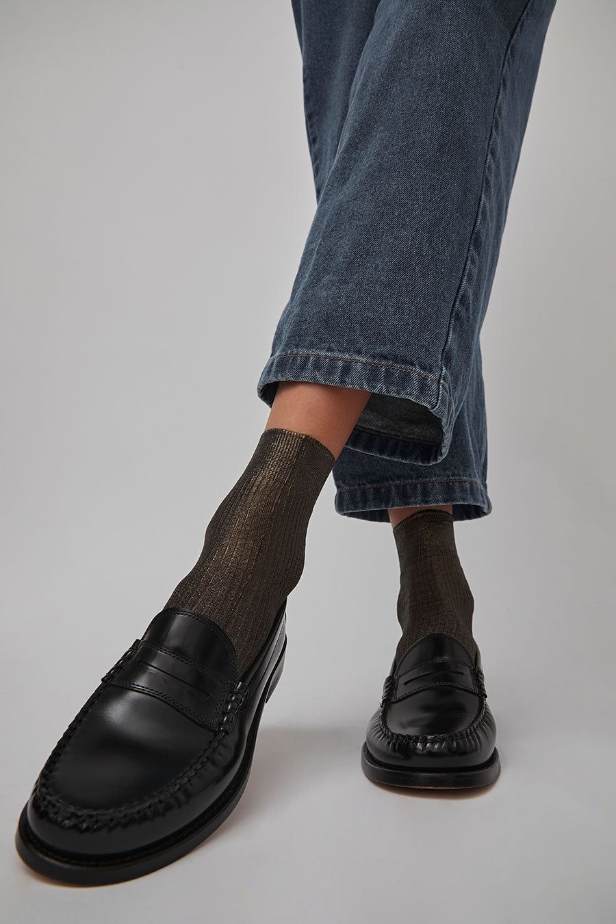 Maria La Rosa Laminated Ribbed Socks in Bosco sold by No. 6 product image thumbnail 3
