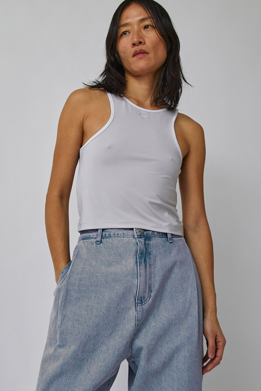 Amomento Color Blocked Sleeveless Top in Mint sold by No. 6