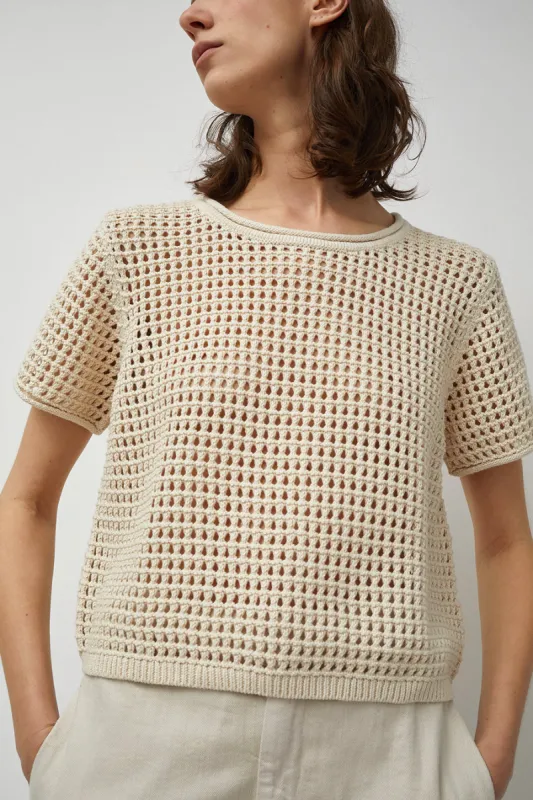 M Patmos Riis Mesh Tee in Ivory made by No. 6