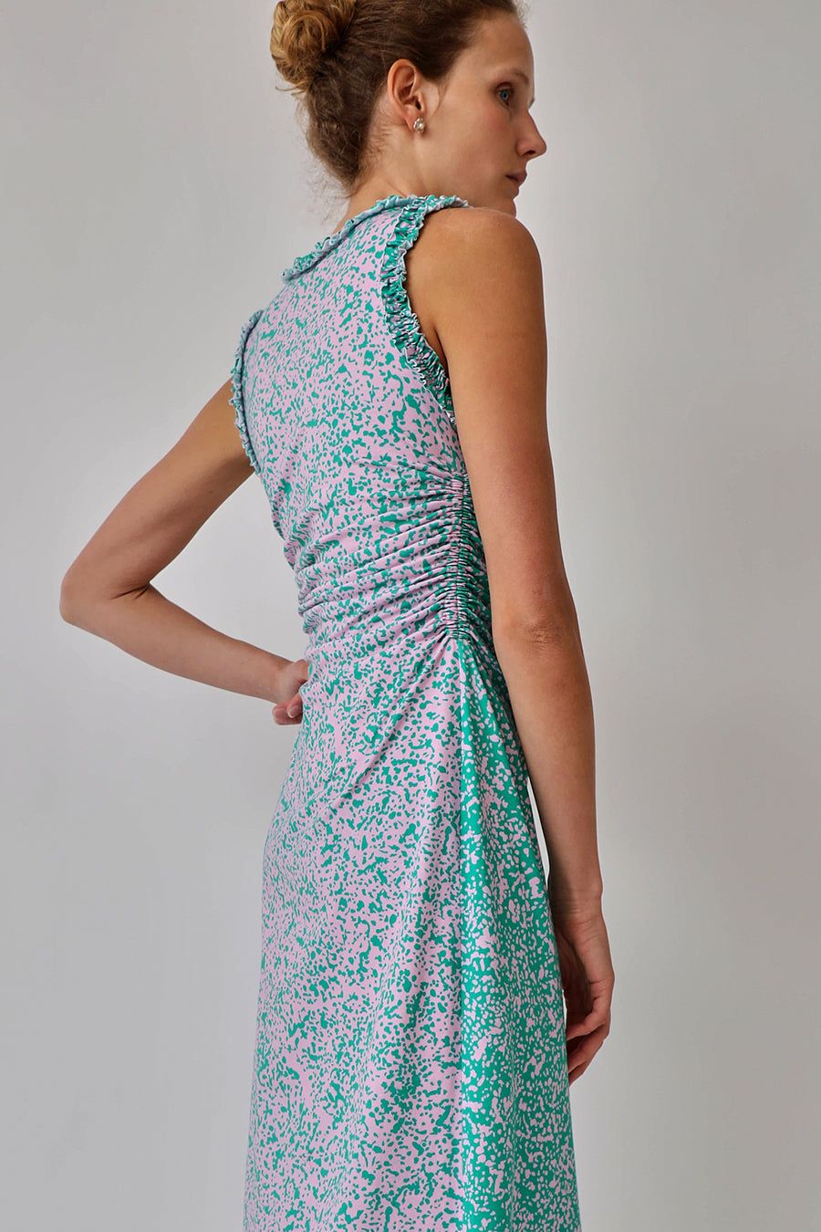 INSHADE Jersey Dress with Decorative Trim in Pink and Green Fleck sold by No. 6 product image thumbnail 2
