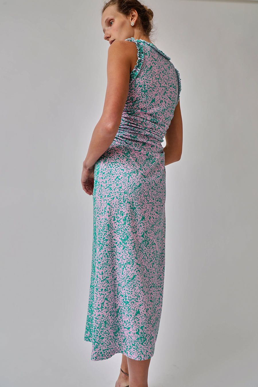 INSHADE Jersey Dress with Decorative Trim in Pink and Green Fleck sold by No. 6 product image thumbnail 5