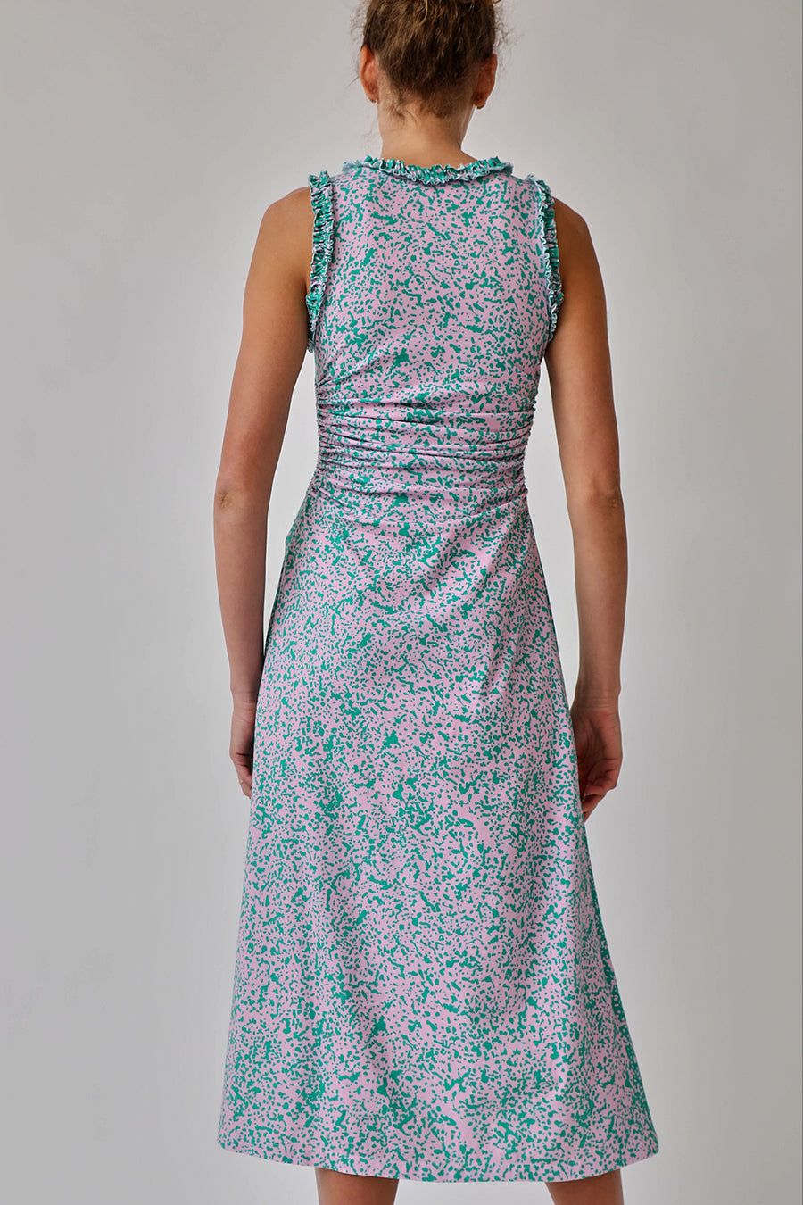 INSHADE Jersey Dress with Decorative Trim in Pink and Green Fleck sold by No. 6 product image thumbnail 6