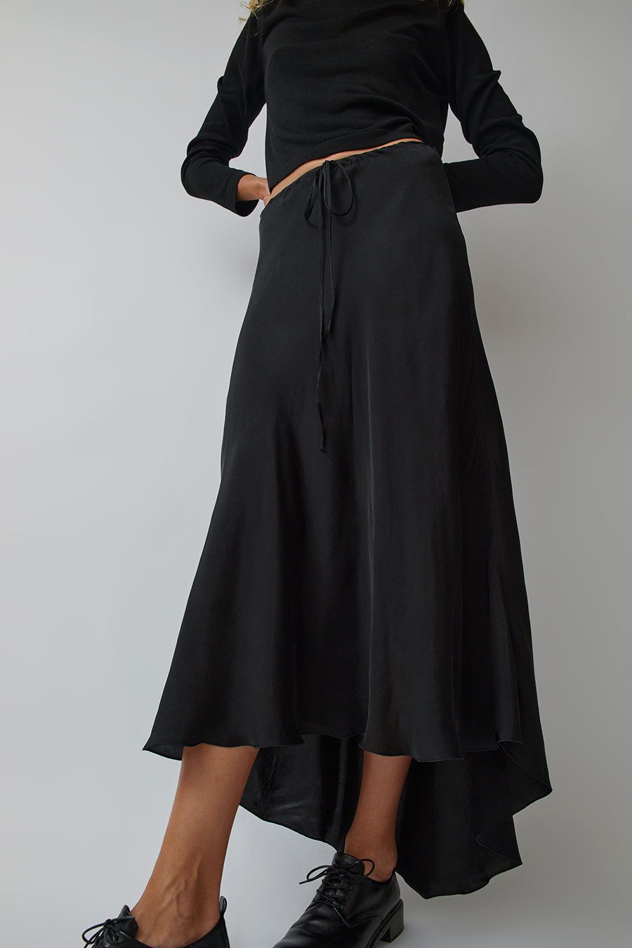 CORDERA Fluid Asymmetric Skirt in Black sold by No. 6 product image thumbnail 2