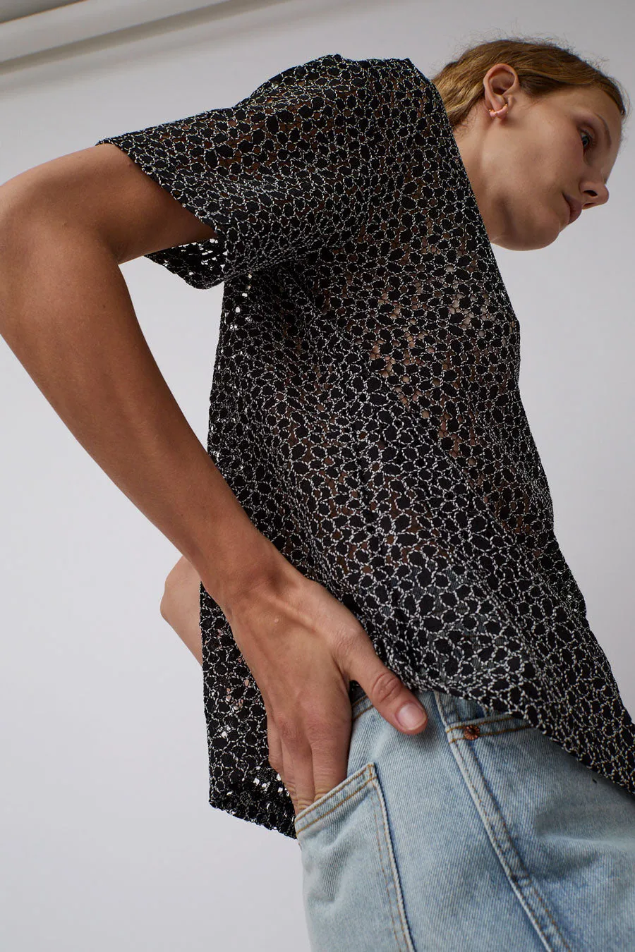 No.6 Joanne Tee in Black and White Lace sold by No. 6 product image thumbnail 2