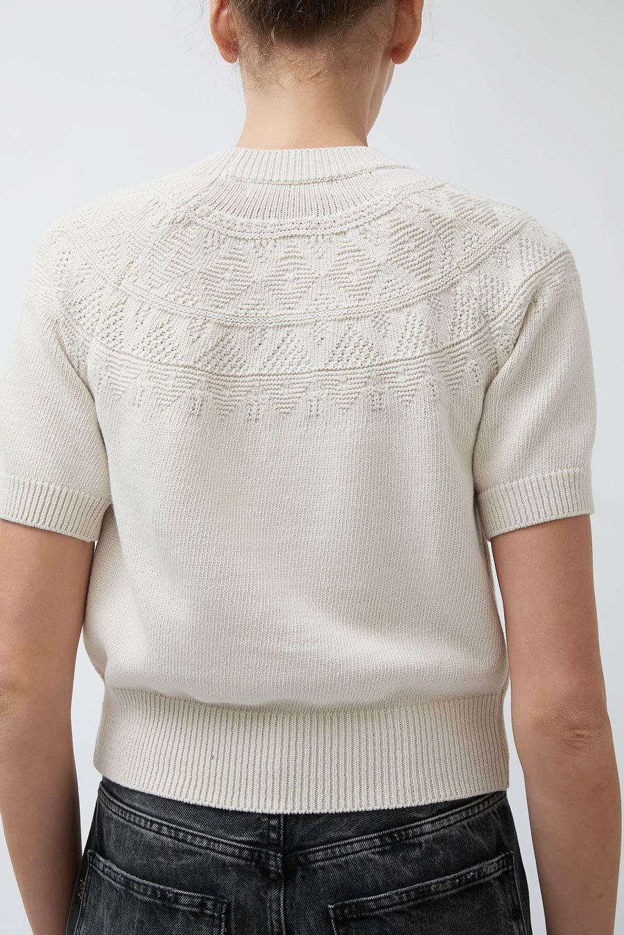 Nothing Written Pye Pattern Short Sleeve Knit in Light Grey sold by No. 6 product image thumbnail 4