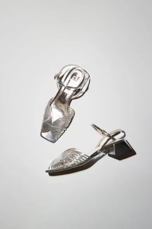 Suzanne Rae 70s Low Sandal in Silver sold by No. 6