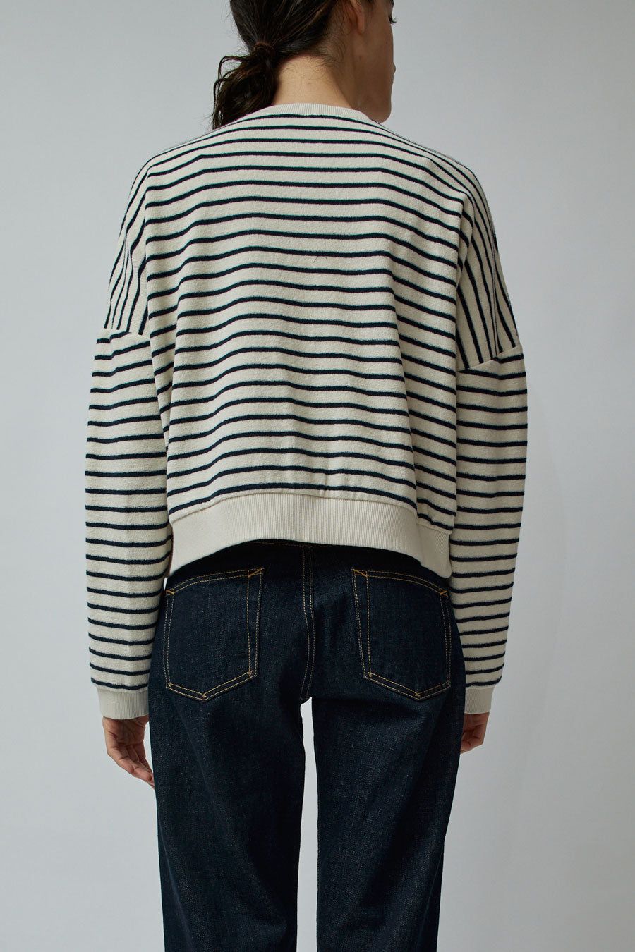 YMC Almost Grown Sweatshirt in Ecru and Navy sold by No. 6 product image thumbnail 5