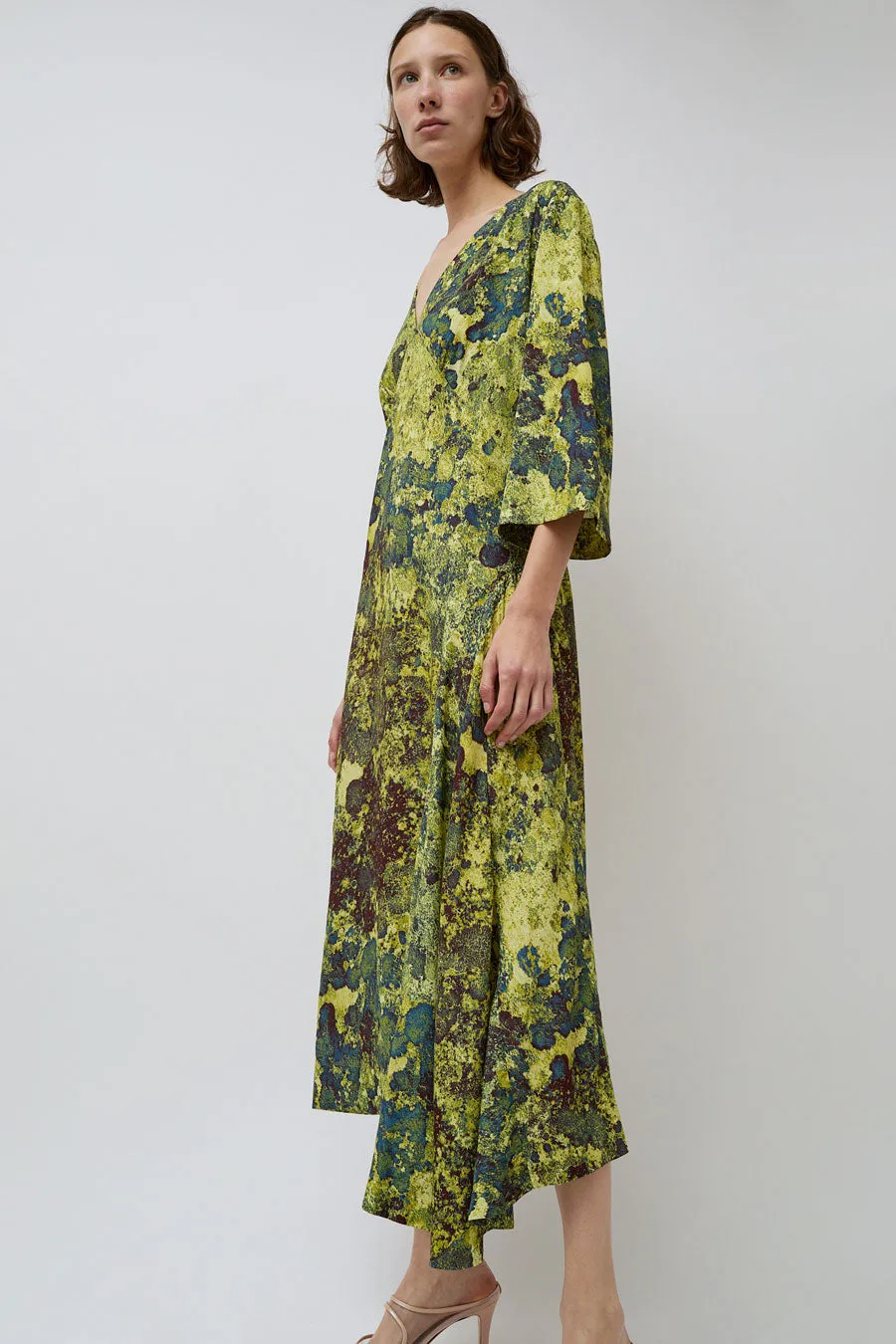 INSHADE V Neck Asy Dress in Green Landscape sold by No. 6 product image thumbnail 3