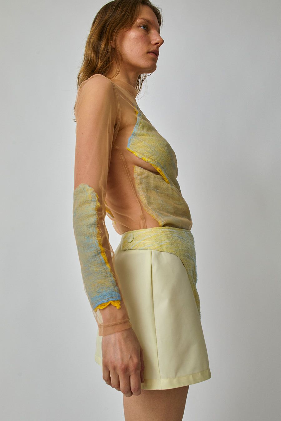 Halo Labels Gauze Mini Skirt in Colophany sold by No. 6 product image thumbnail 2