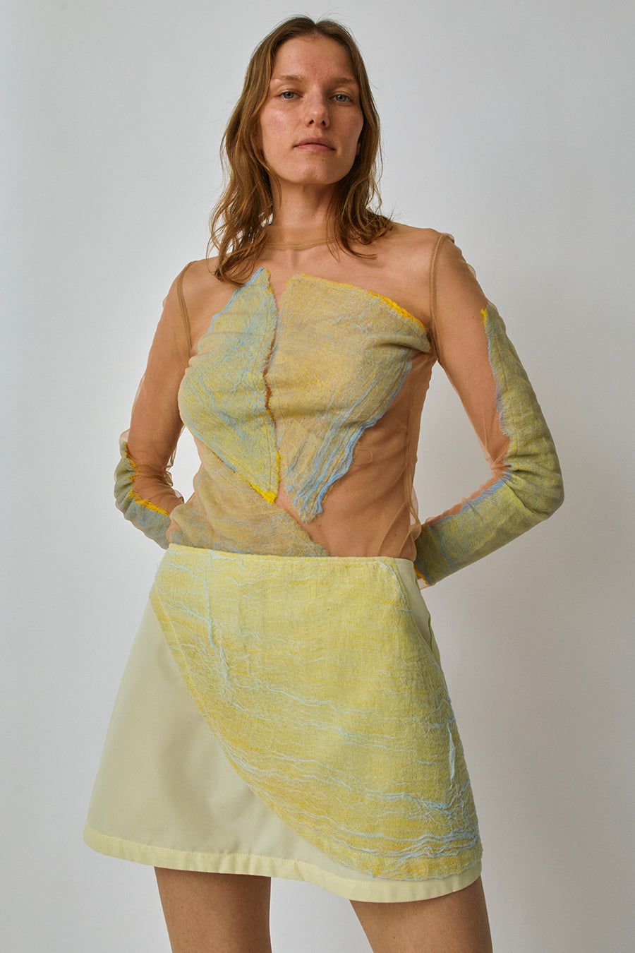 Halo Labels Gauze Mini Skirt in Colophany sold by No. 6 product image thumbnail 3