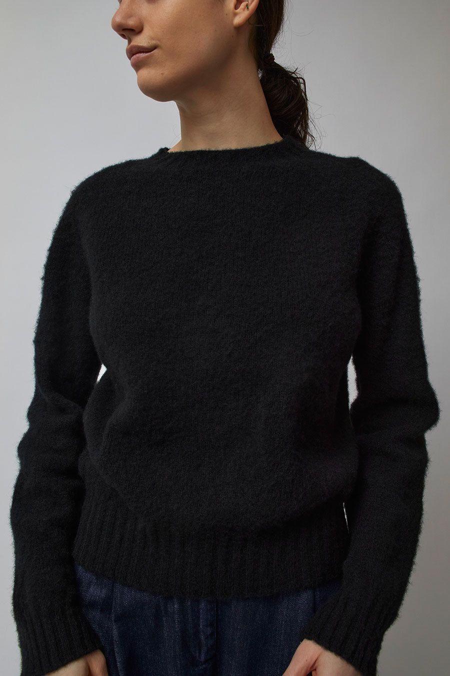YMC Jets Crew Neck Knit in Black sold by No. 6