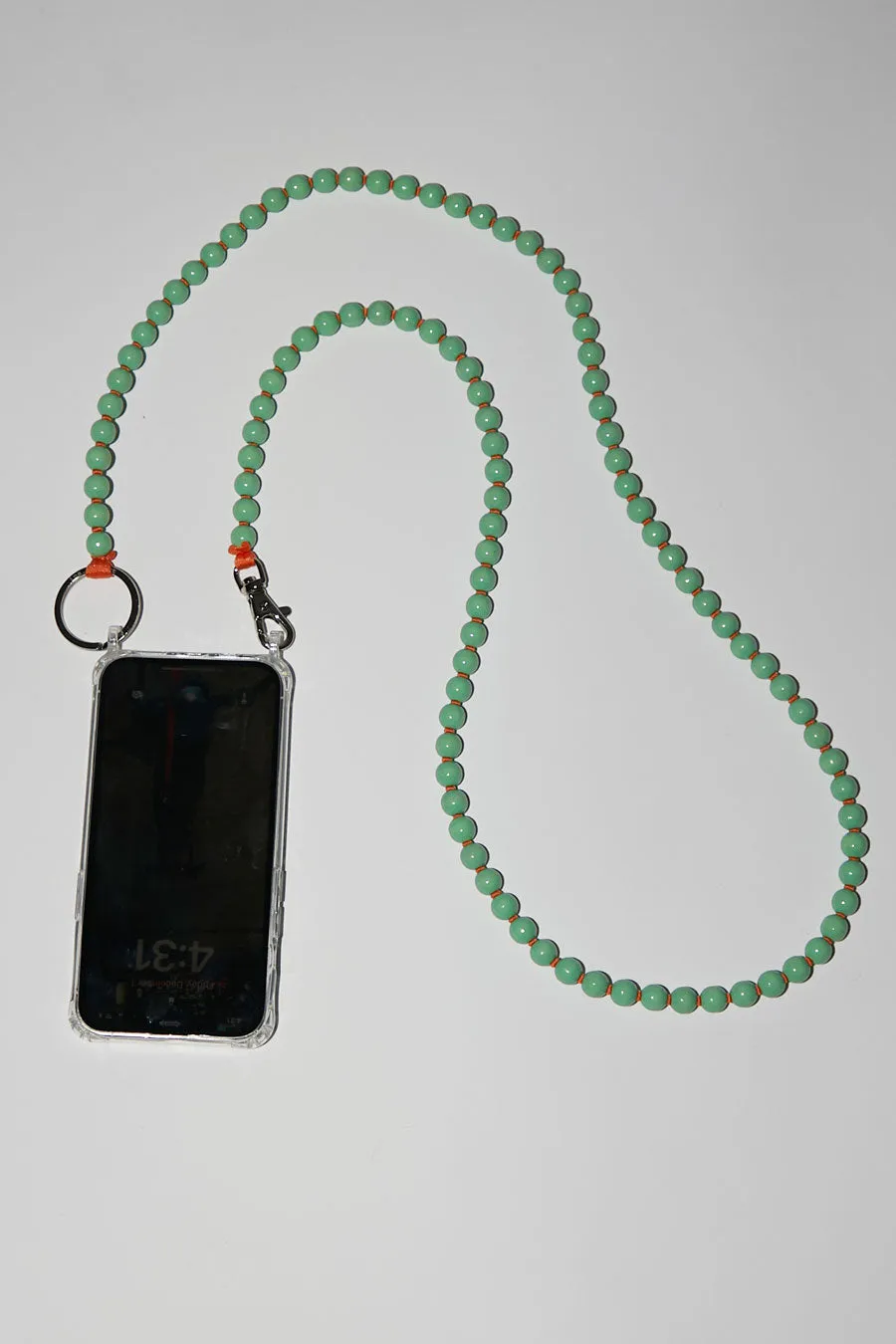 Ina Seifart Handykette Iphone Necklace in Pastel Green with Orange Thread sold by No. 6 product image thumbnail 2