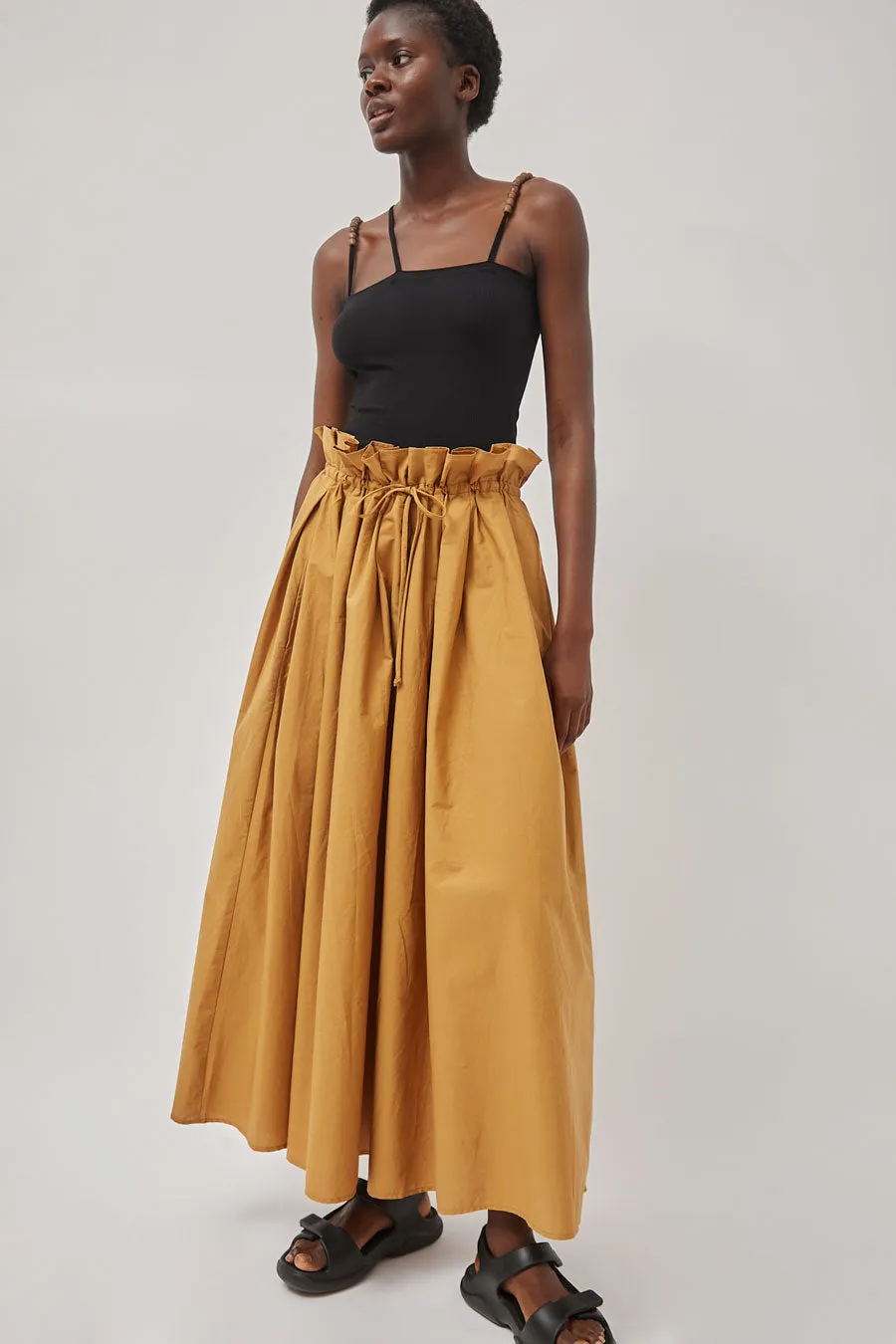 Black Crane Parachute Skirt in Camel sold by No. 6
