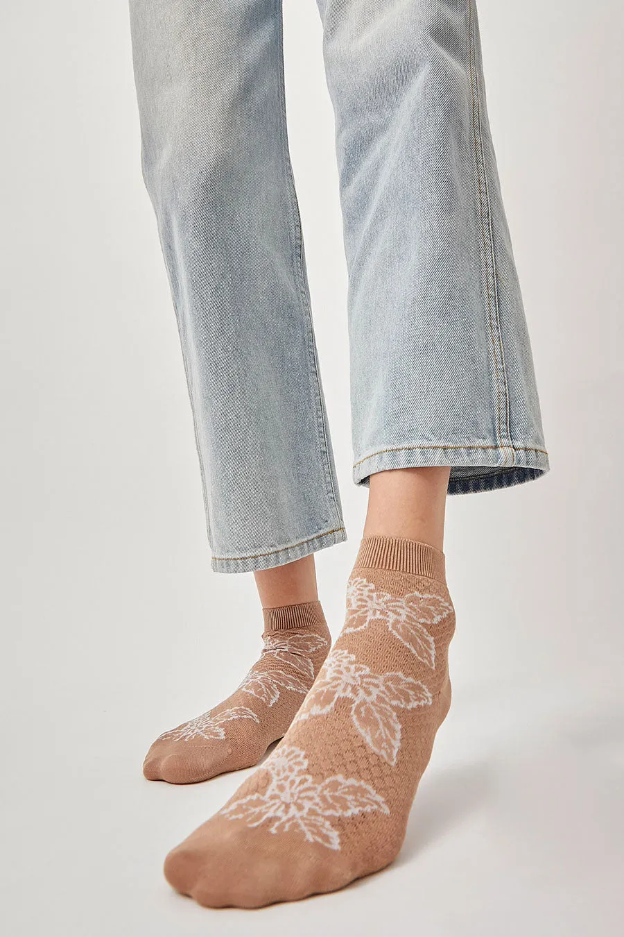 Maria La Rosa Floral Ankle Socks in Argilla sold by No. 6 product image thumbnail 2