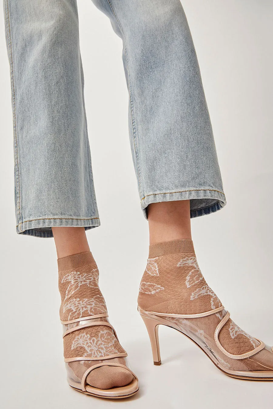 Maria La Rosa Floral Ankle Socks in Argilla sold by No. 6