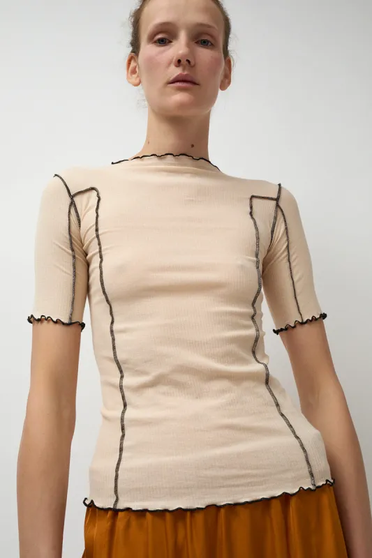 Baserange Omato Short Sleeve Top in Kano Pink sold by No. 6