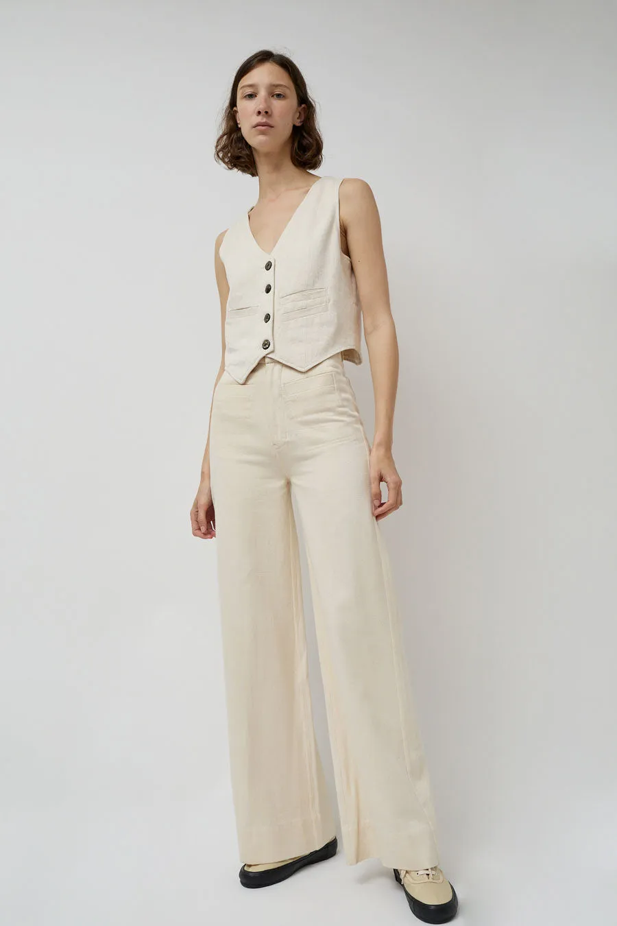 Maria Stanley Soft Hank Pant in Bone sold by No. 6 product image thumbnail 3
