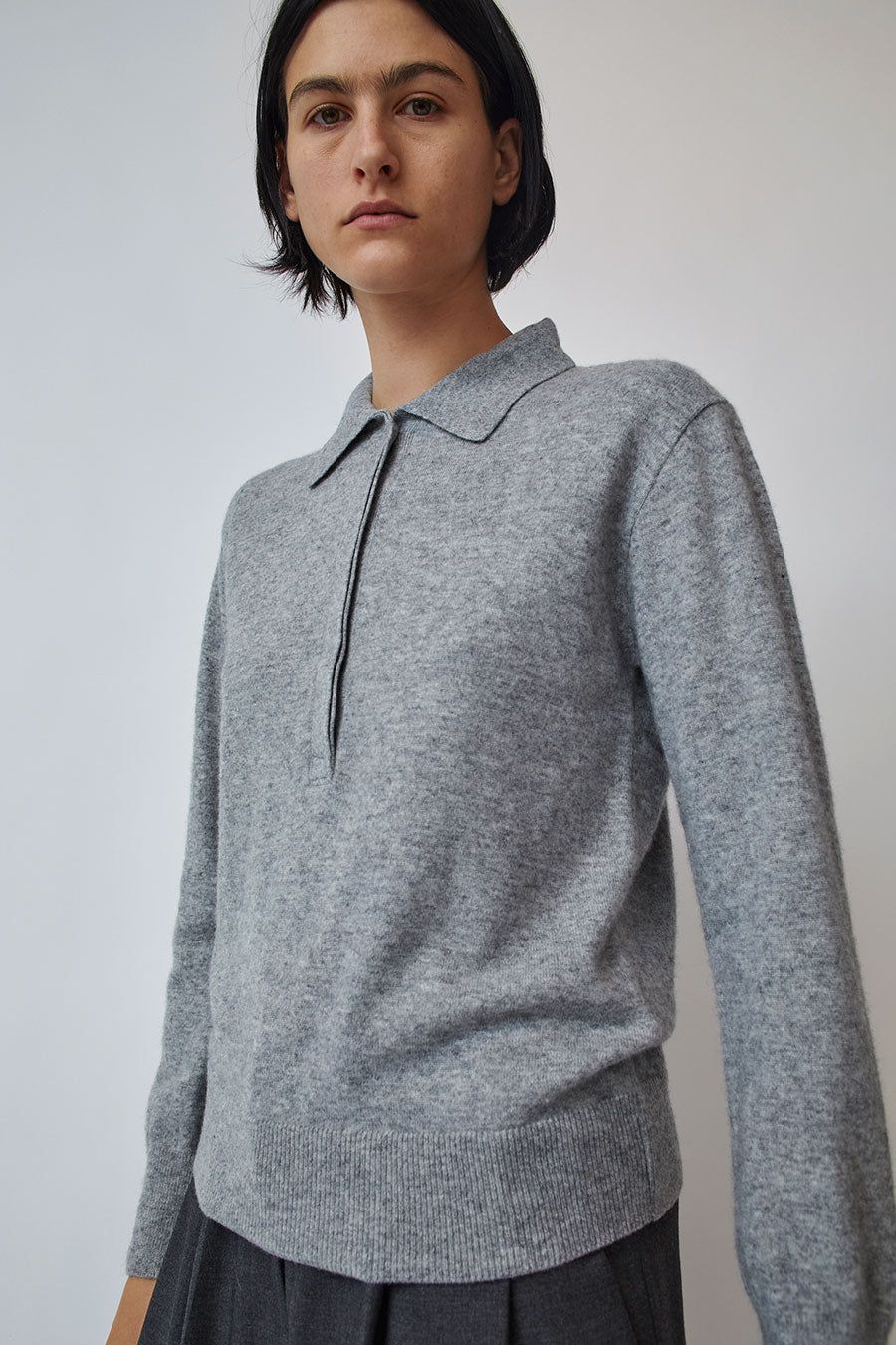 Mijeong Park Cashmere Blend Polo Sweater in Gray sold by No. 6 product image thumbnail 2