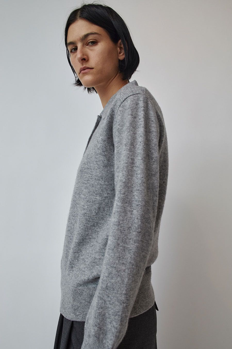 Mijeong Park Cashmere Blend Polo Sweater in Gray sold by No. 6 product image thumbnail 4