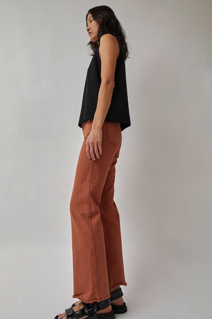 B Sides Eshel Kick Flare Jean in Umber Overdye sold by No. 6 product image thumbnail 3