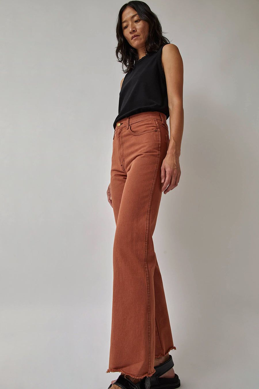 B Sides Eshel Kick Flare Jean in Umber Overdye sold by No. 6 product image thumbnail 5