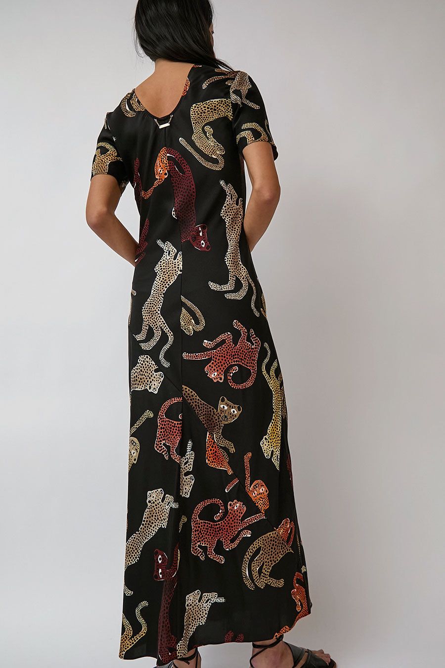 Silk Laundry Short Sleeve Bias Dress in Jaguars Black sold by No. 6 product image thumbnail 5