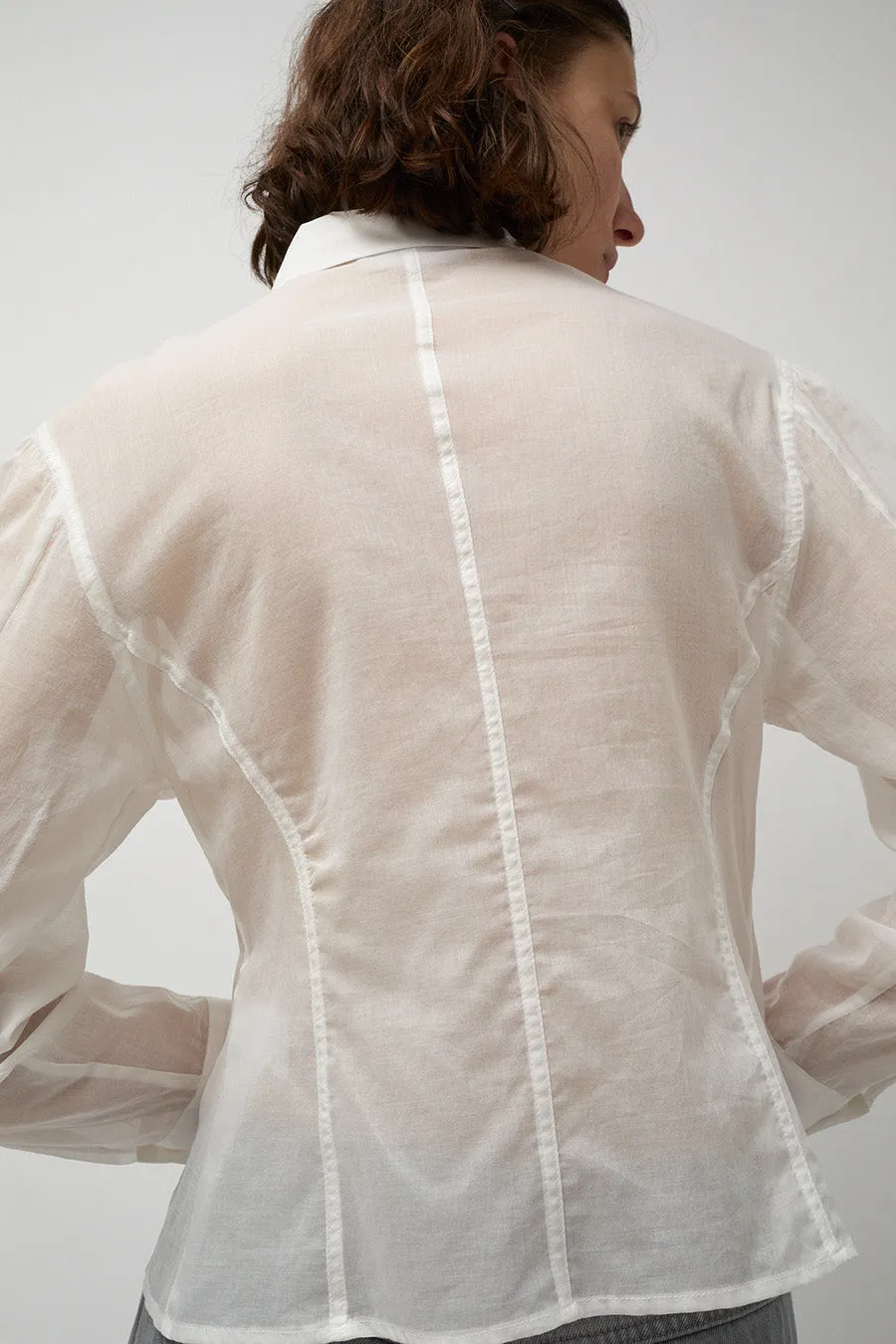 Amomento Sheer Button Down in White sold by No. 6 product image thumbnail 4