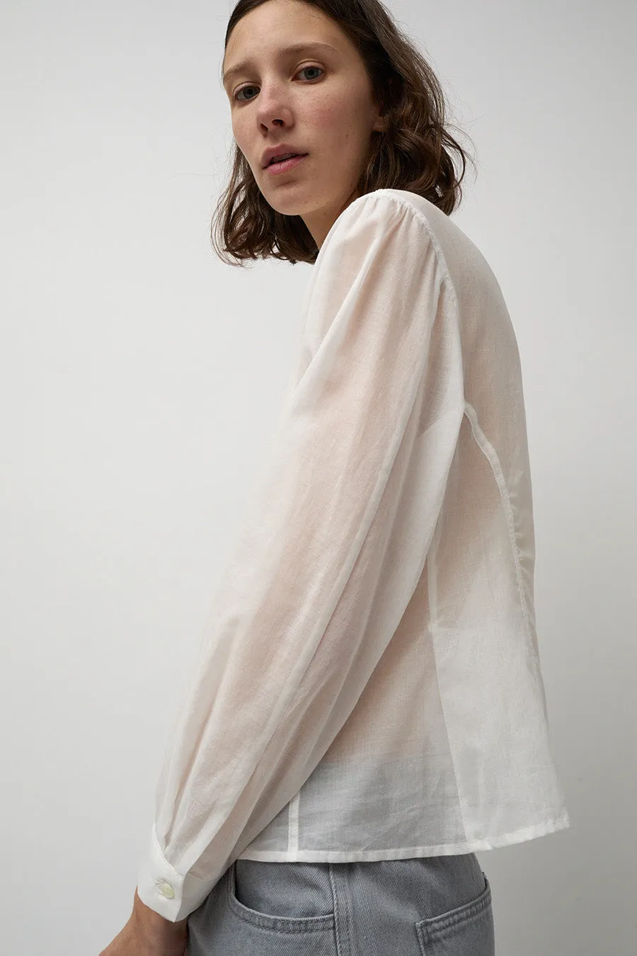 Amomento Sheer Button Down in White sold by No. 6 product image thumbnail 2