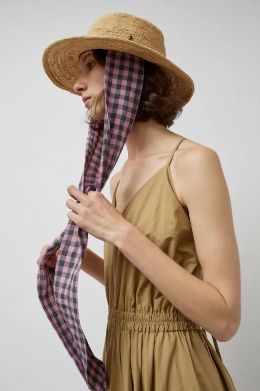 Muhlbauer Duke Alessio Hat in Natural with Check Rose sold by No. 6