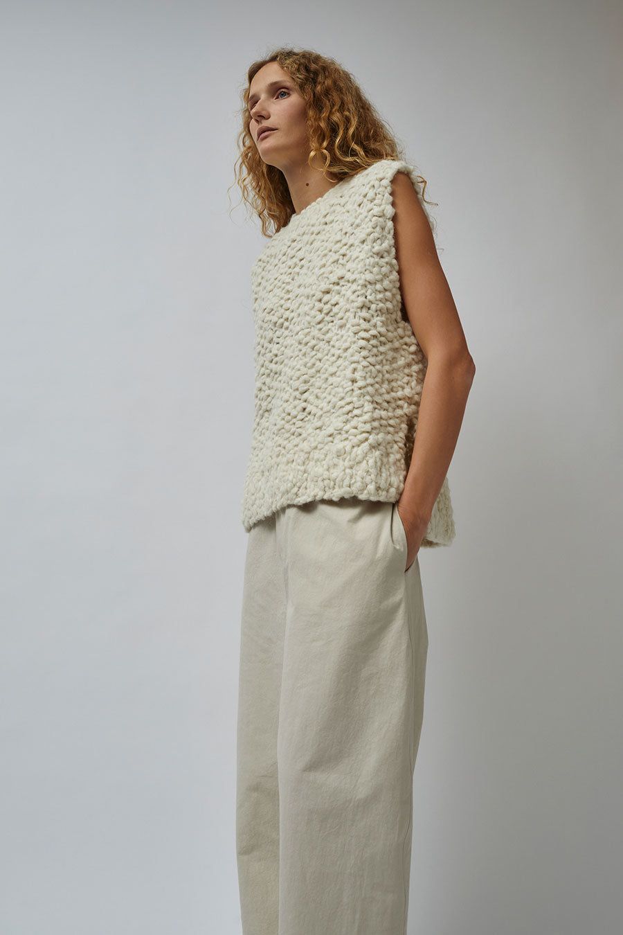 Lauren Manoogian Handknit Matta Shell in Raw White sold by No. 6 product image thumbnail 5