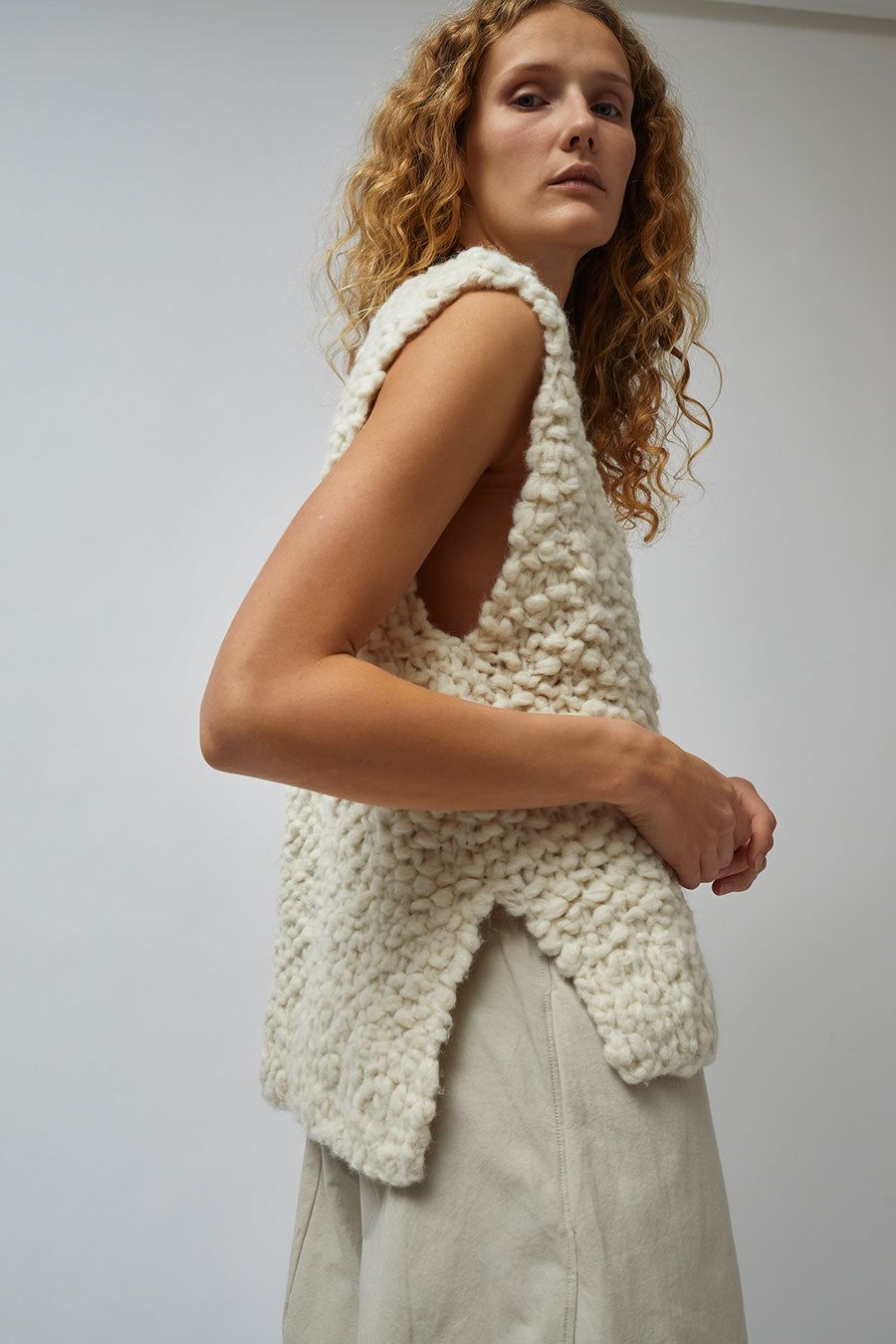 Lauren Manoogian Handknit Matta Shell in Raw White sold by No. 6 product image thumbnail 3