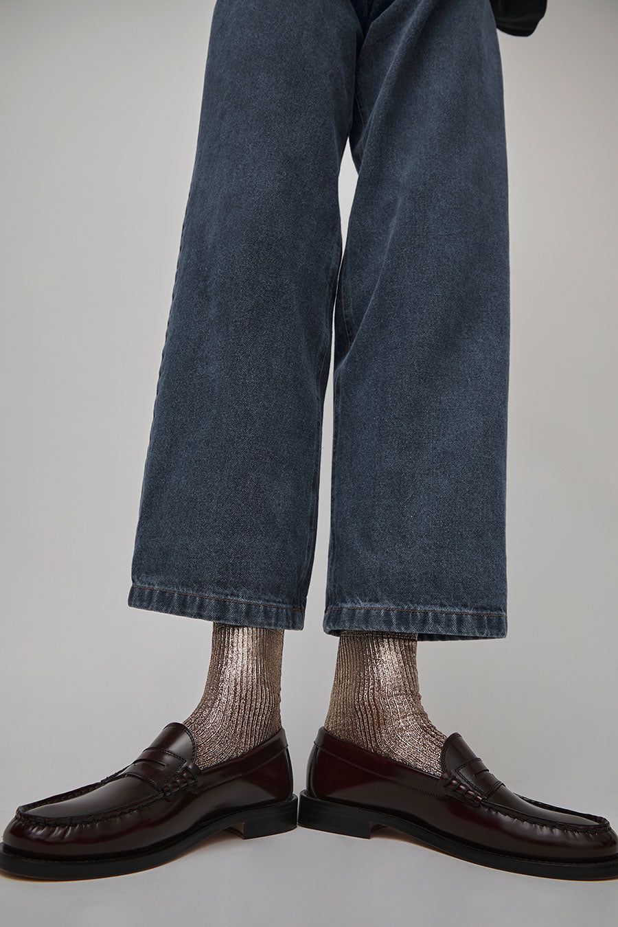 Maria La Rosa Laminated Ribbed Socks in Platino sold by No. 6 product image thumbnail 2