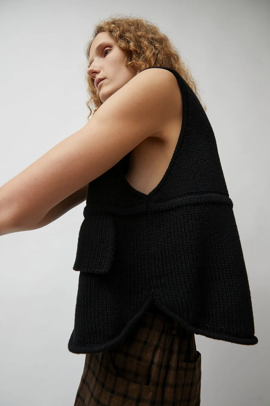 CORDERA Cotton Pocket Waistcoat in Black sold by No. 6 product image thumbnail 4