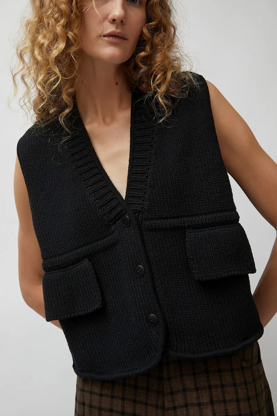 CORDERA Cotton Pocket Waistcoat in Black sold by No. 6 product image thumbnail 2