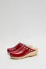 No.6 Bella Clog on Mid Wedge in Red Patent with Eyelets sold by No. 6