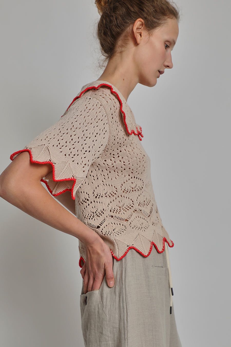 Atelier Delphine Ellery Shirt in Beige and Red sold by No. 6 product image thumbnail 2