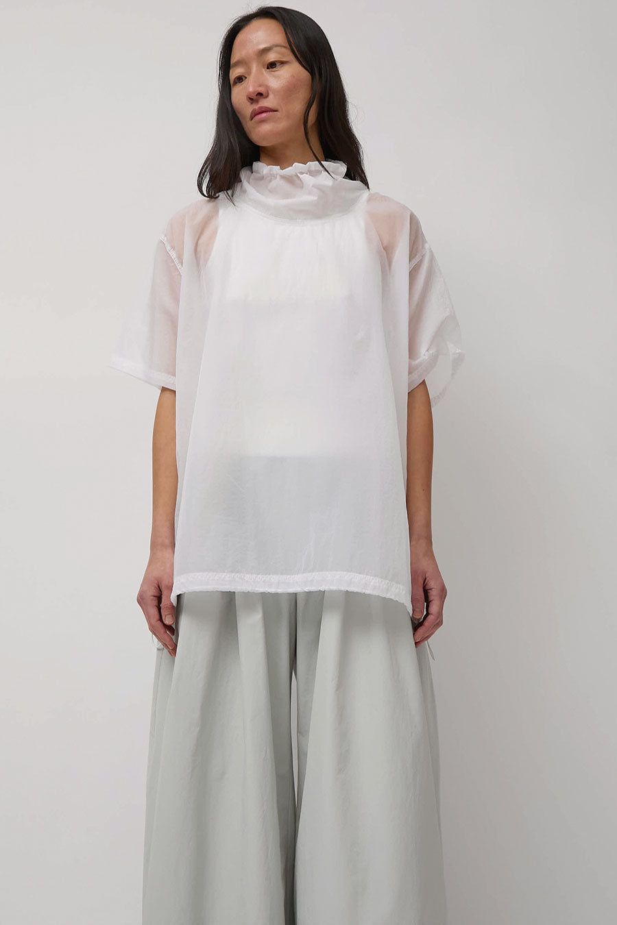 Amomento Sheer Short Sleeve String Anorak in White sold by No. 6 product image thumbnail 3