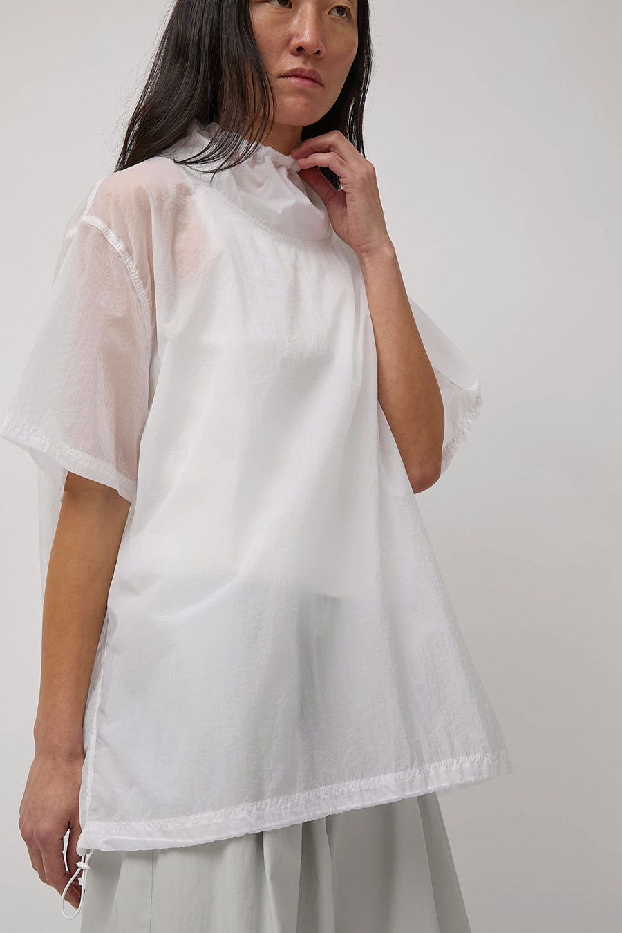 Amomento Sheer Short Sleeve String Anorak in White sold by No. 6 product image thumbnail 2