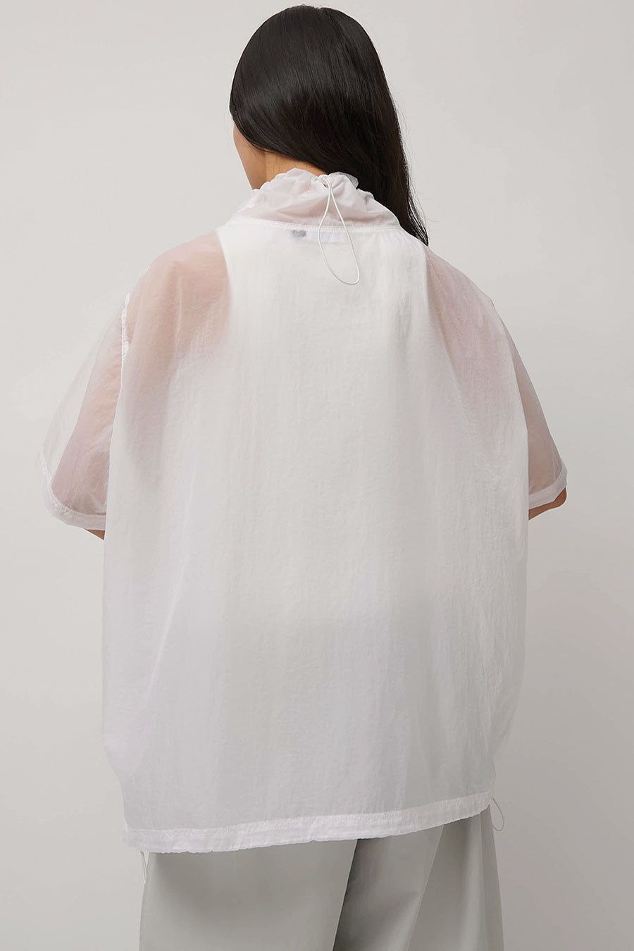 Amomento Sheer Short Sleeve String Anorak in White sold by No. 6 product image thumbnail 5